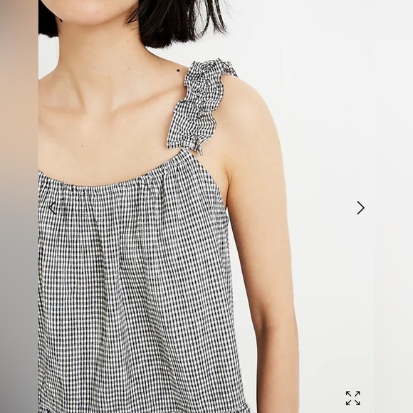Madewell Ruffle-Strap Cami Top in Gingham - Picture 4 of 8